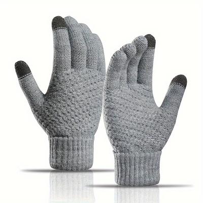 1 Paar Winter Touchscreen-Handschuhe, Herren Warme Strickhandschuhe, Vollfingerhandschuhe, Geeignet für den täglichen Wintergebrauch