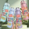 1PC Emergency Snacks Funny Quote Print 750ml Color Plastic Sports Water Bottle Leakproof Flip Straw Lid Suitable for Sports Office Home Use