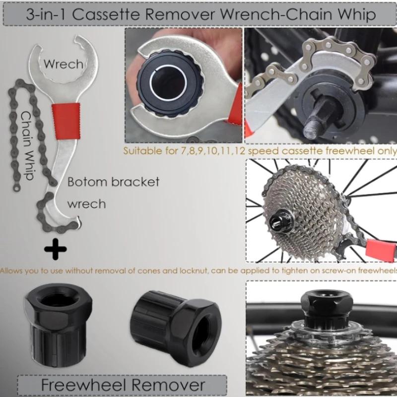 1SET Kit di Attrezzi per Riparazione Bicicletta Riparazione Rimozione Tampone Dentale Asse Centrale Pedivella Rimozione Corona Dentata Mountain Bike Manutenzione Bicicletta