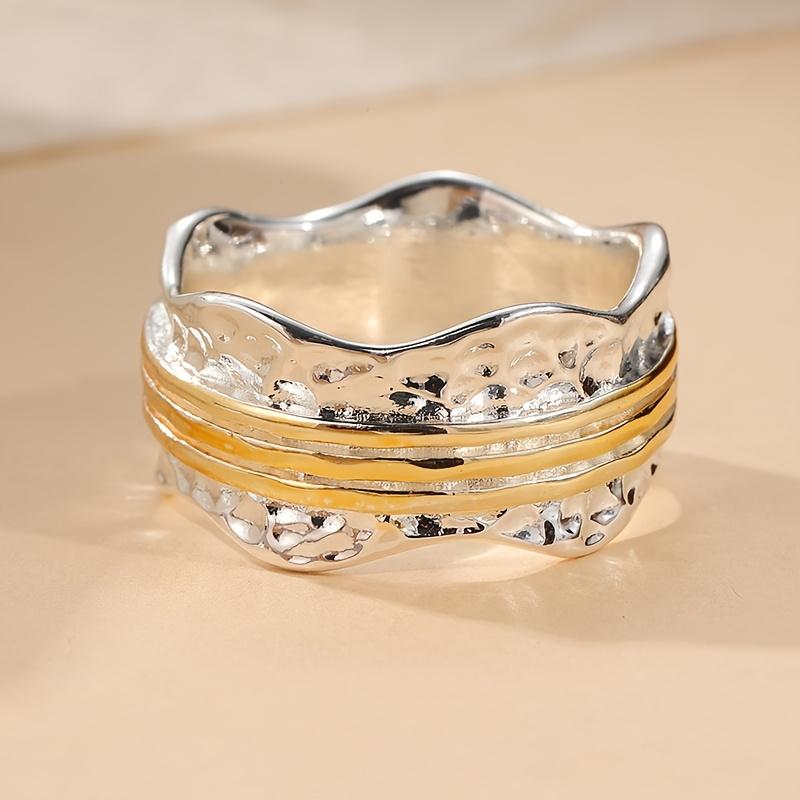 

Women s Hammered Spinner Ring - Wide Band Spinner Jewelry with Hammered Texture, Elegant Everyday & Formal Ring for Women, Perfect Birthday/Anniversar 6