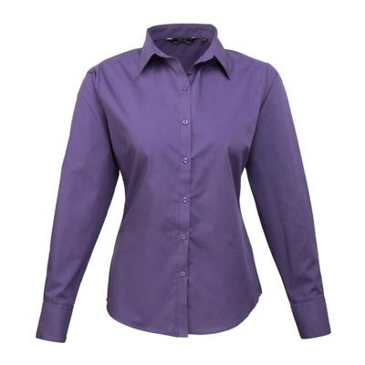 Womens/Ladies Poplin Long-Sleeved Blouse