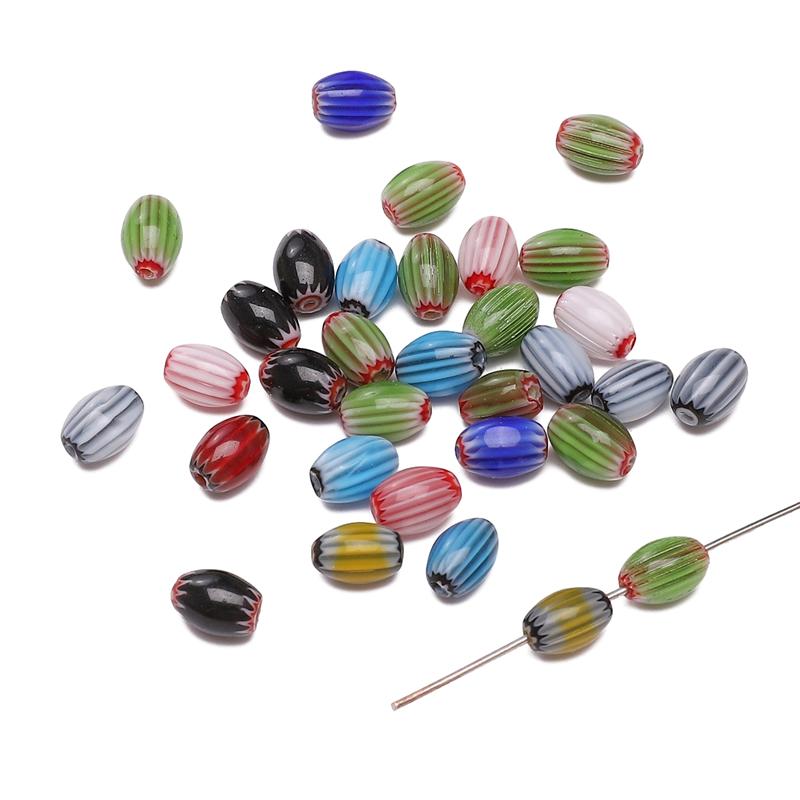 

10/42 шт. хрустальные стеклянные бусины россыпью разделительные ретро эллиптические бусины для изготовления ювелирных изделий своими руками браслет ожерелье 42Pcs разноцветный