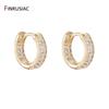 2026 New Trendy Round Circle Zircon Rhinestone Hoop Earrings Gold Plated Korean Earring For Women Jewelry