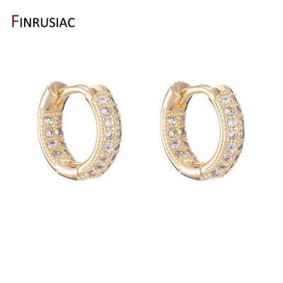2026 New Trendy Round Circle Zircon Rhinestone Hoop Earrings Gold Plated Korean Earring For Women Jewelry