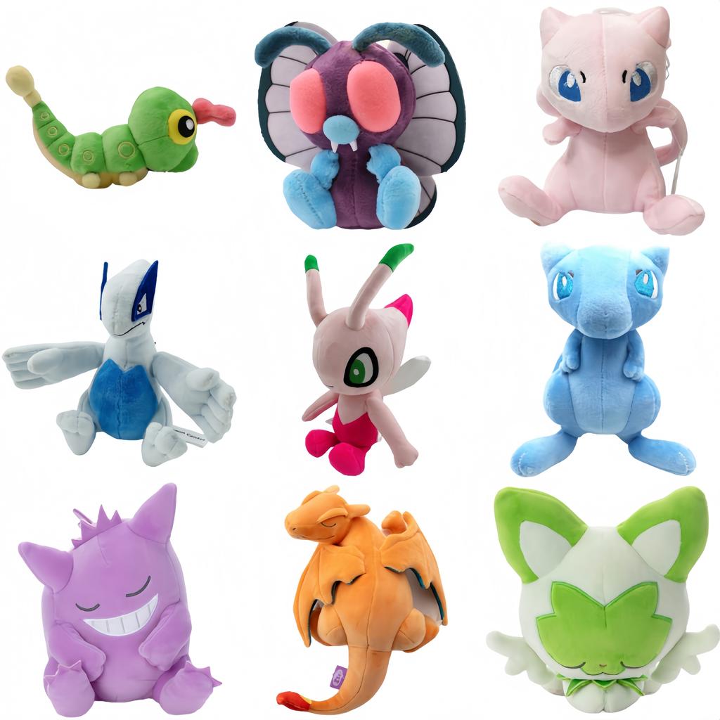 Pokemon Butterfree Caterpie Plush Cartoon Cute Plush Toys Lugia Mew Milotic Charizard Sprigatito Stuffed Kawaii Doll Xmas Gift