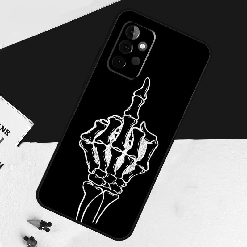 Middle Finger Skeleton Skull Bone Case For Samsung Galaxy A54 A34 A14 A52S A12 A22 A32 A52 A50 A51 A71 A13 A53 A33 Cover