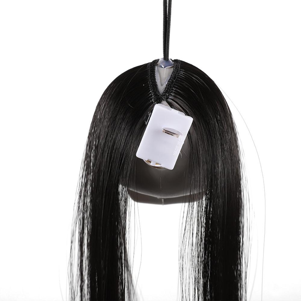 With Long Hair Halloween Hanging Ghost Skull Plastic Terror Skull Props   Scene Props