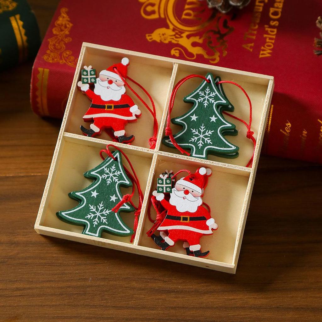 Wooden Christmas Ornaments Christmas Tree Decorations & Gifts Elegant Wooden Boxed Ornaments Holiday Decorations