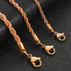 Rostfritt stål Twist Rope Kedjor Män Kvinnor Roséguldfärgad Pläterad Halsband Choker Högkvalitativa Smycken Gåvor 2/3/4mm Breda