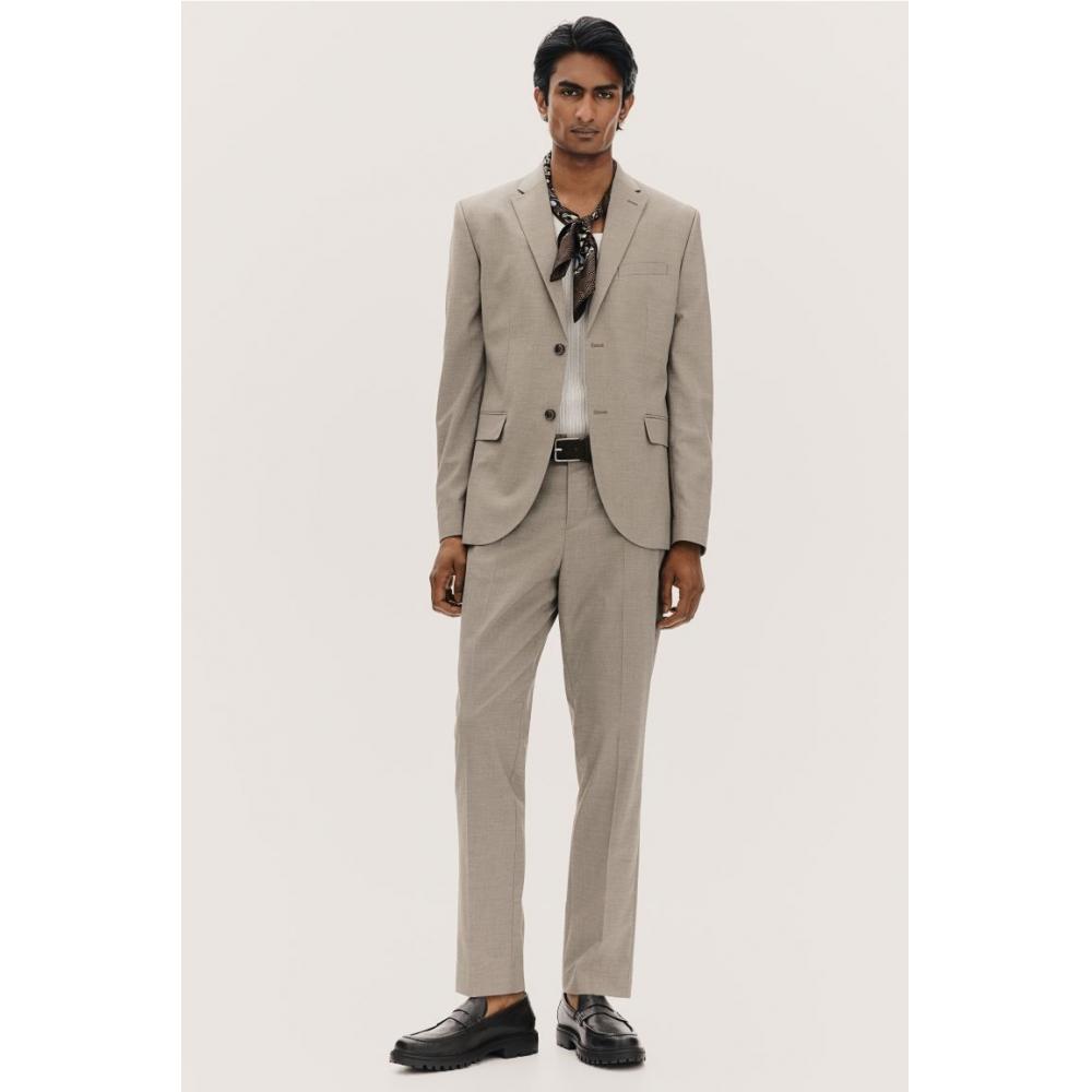 H M sliM Fit Jacket Dark Beige