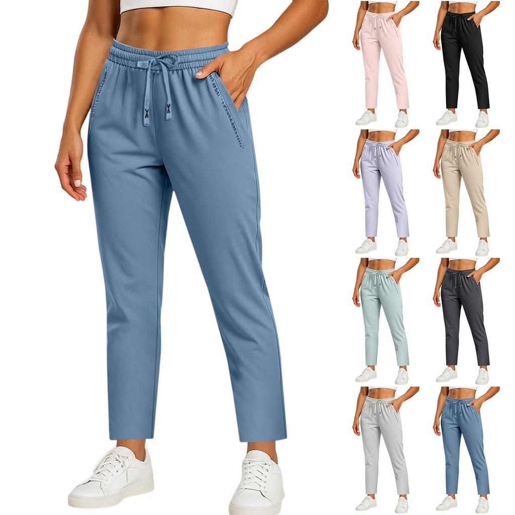 Women's Fashionable Quick-dry Leggings-style Solid-color Sports Trousers