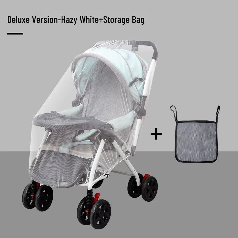 

Москитная сетка для коляски для новорожденных с сумкой для хранения - Универсальный размер, Сетчатая ткань с полным покрытием для колясок