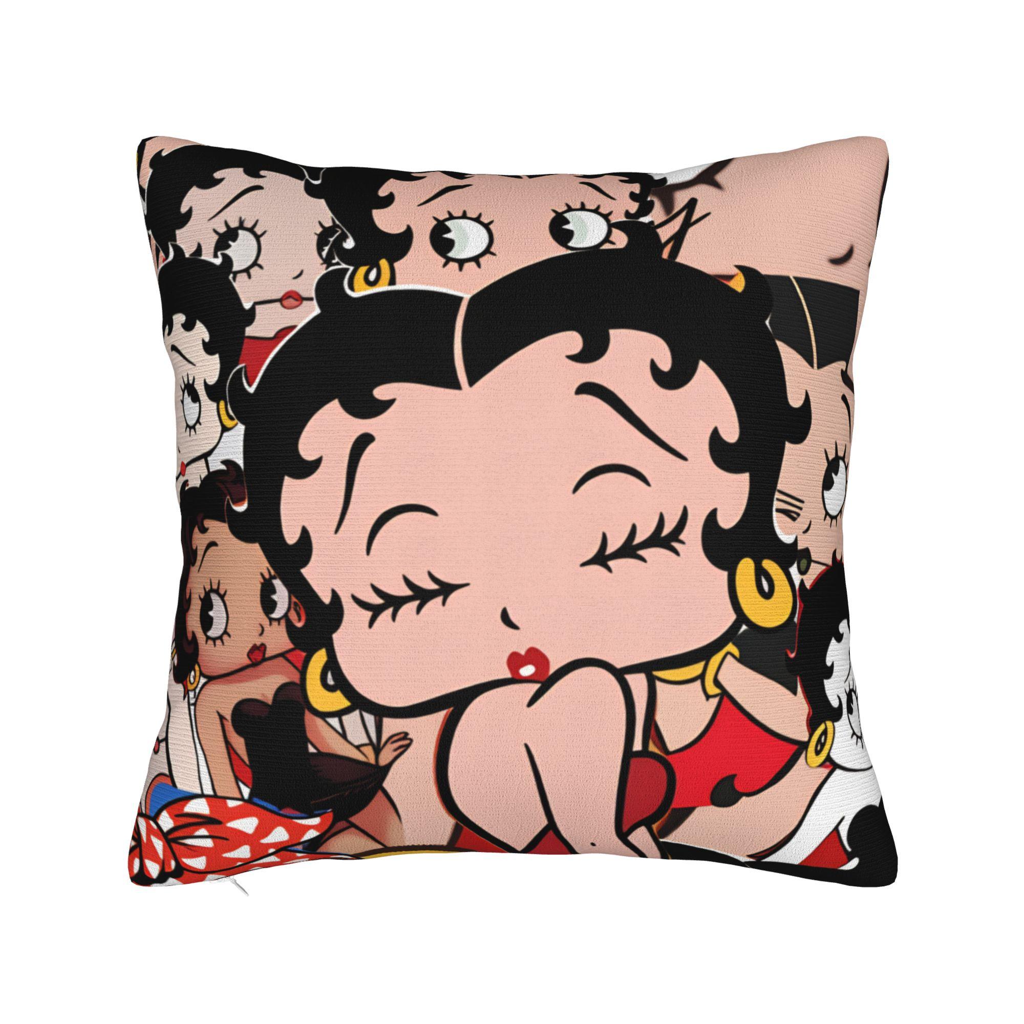 B-Bettys Boops Pillow Case Cute Funny Pillow Cover Custom Pillowcases For Couch Sofa Bedroom 12x12Inch