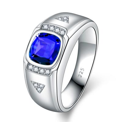 Colorful Emerald Sapphire Men 'S Ring European And American Personalized Trendy Zircon Ring 