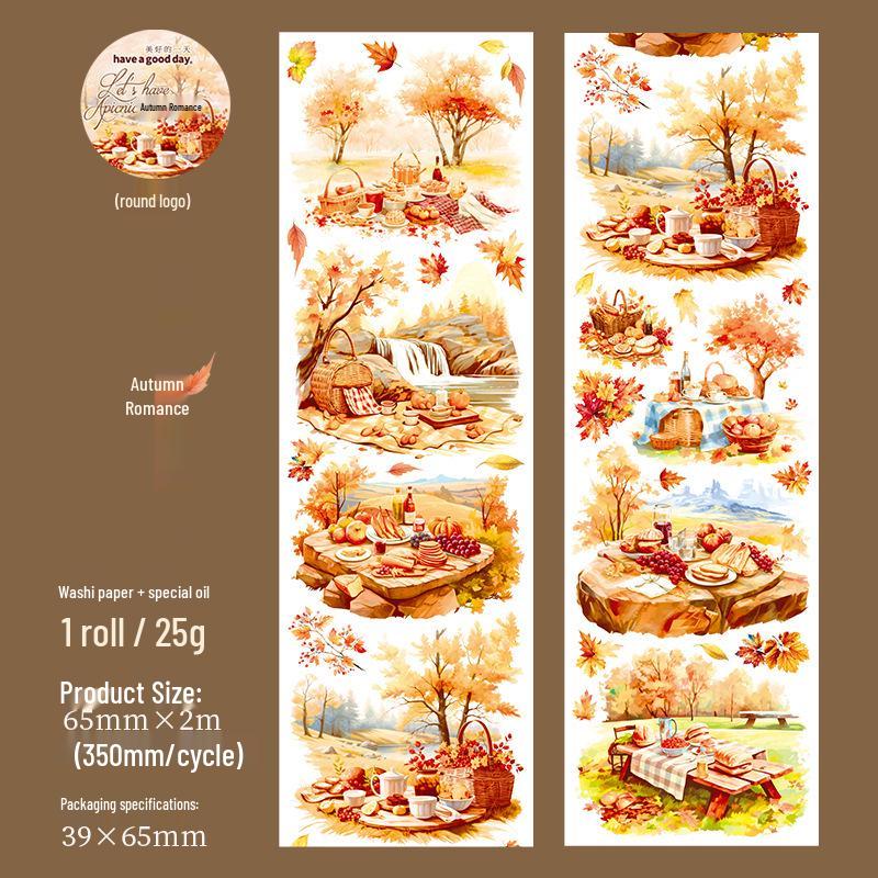 Beautiful Day Oil & Washi Tape Picnic Series: 6 Journaling Collage Decorations