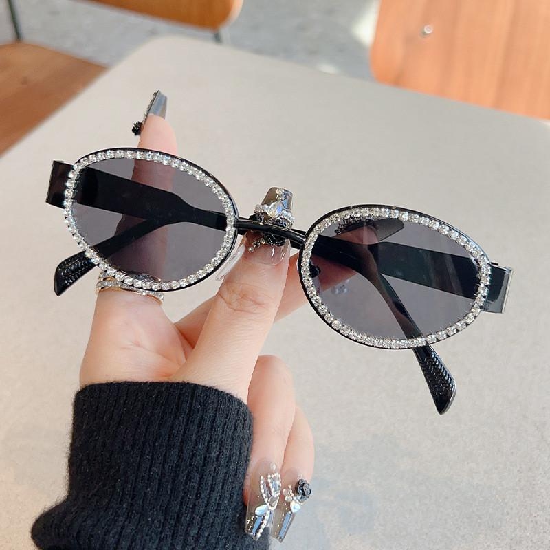 

Womens Oval Frame Sunglasses With Uv400 Protection For Outdoor Fashion And Sun Protection BlackFrameGray