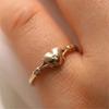 Modern Gold Colored Heart Motif Ring Adornment Alloy Sturdy Finger Ring Jewelry For Women Comfort Fit Sizes 5 11