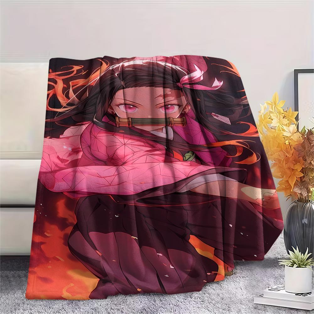 Demon Slayer Print Flannel Blanket,High Quality Comfortable for All Seasons,Home Decor,Warmth and Comfort,Perfect for Christmas Gifts