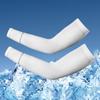 Cycling sun protection arm warmers with UPF50 filter, 2 pcs, white