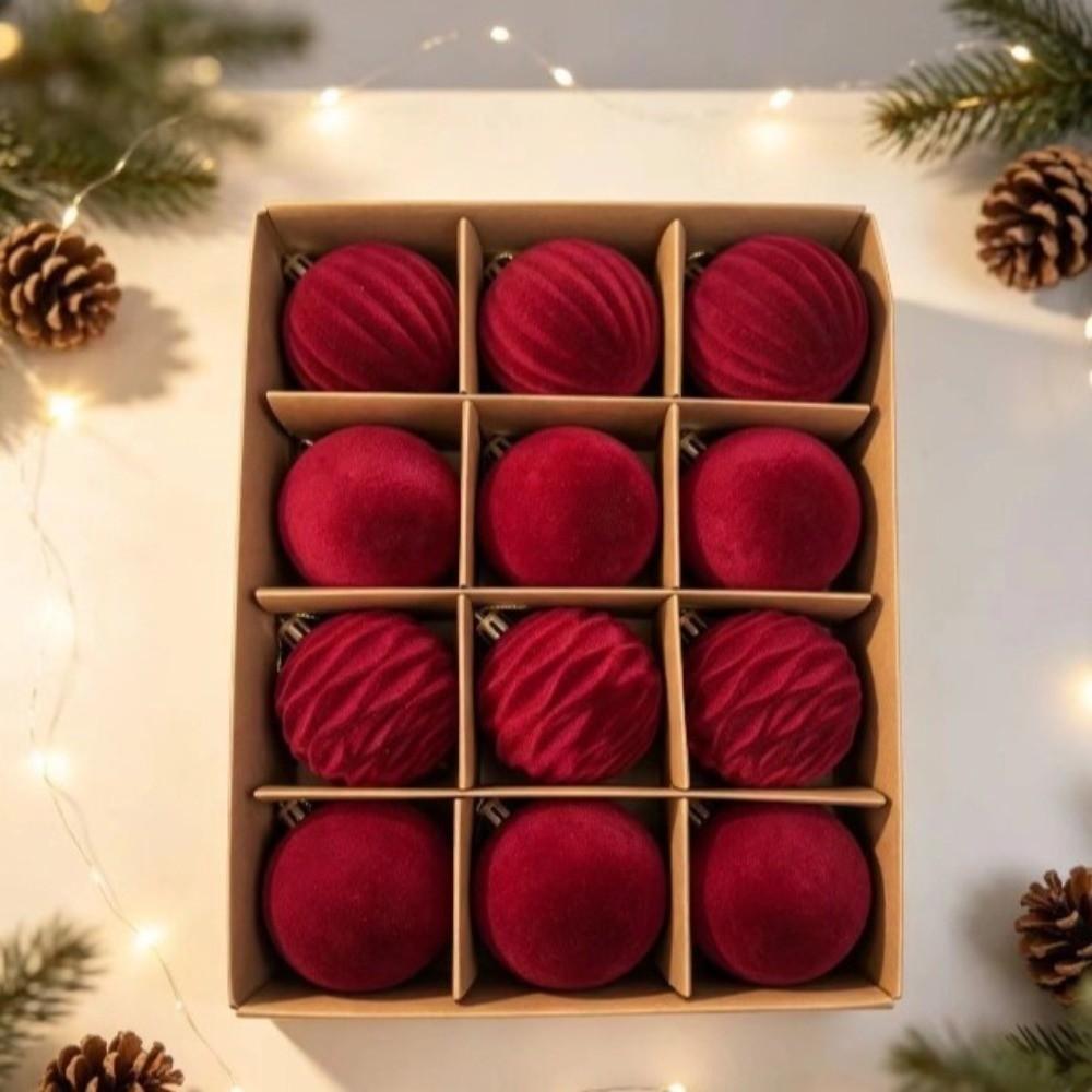 12pcs/set Shatterproof Christmas Hanging Balls 6cm Xmas Tree Ornaments New Year Gifts