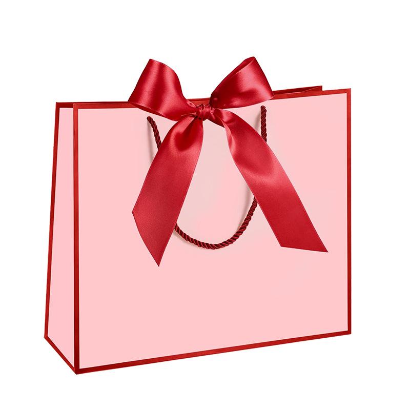Bunte Band-Schleife Tragetasche - Quadratische Geschenktasche & Einkaufstasche mit individueller Logo-Option