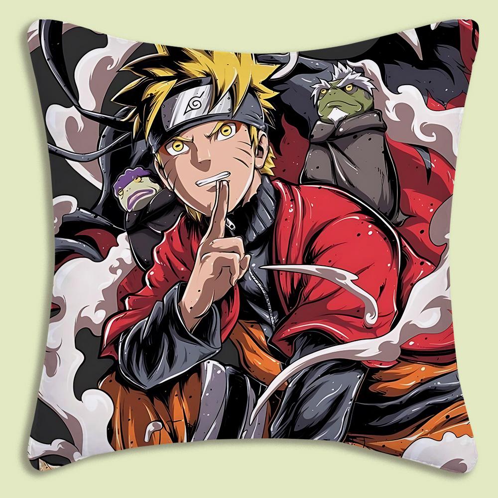 Hot Cartoon Anime Cool NNARUTOS Pillow Covers Cartoon Sofa Decorative Home Doublesided Printing Short Plush Cute Cushion Cover
