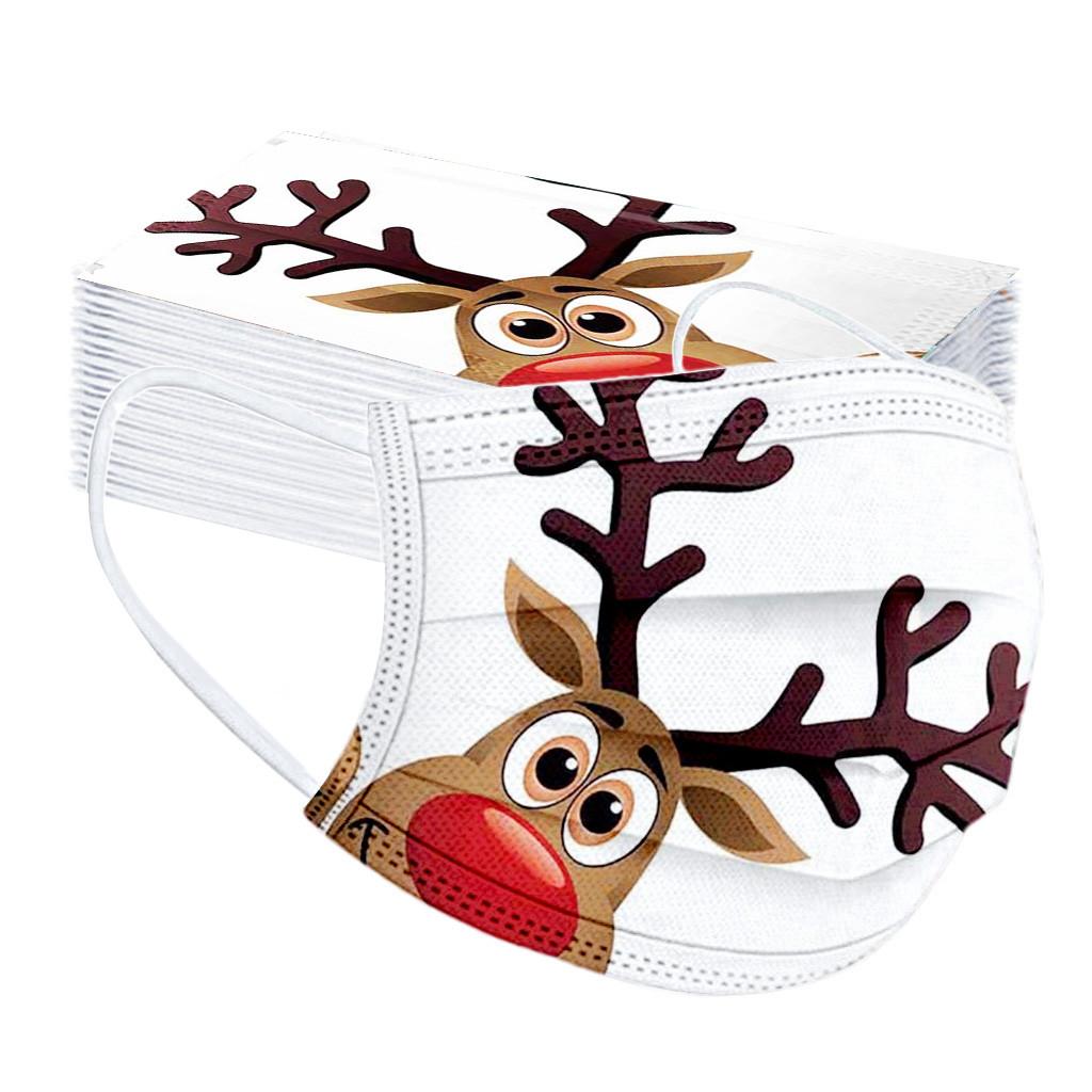 Adult Universal Disposable High-quality Christmas Printed Mask 50PC