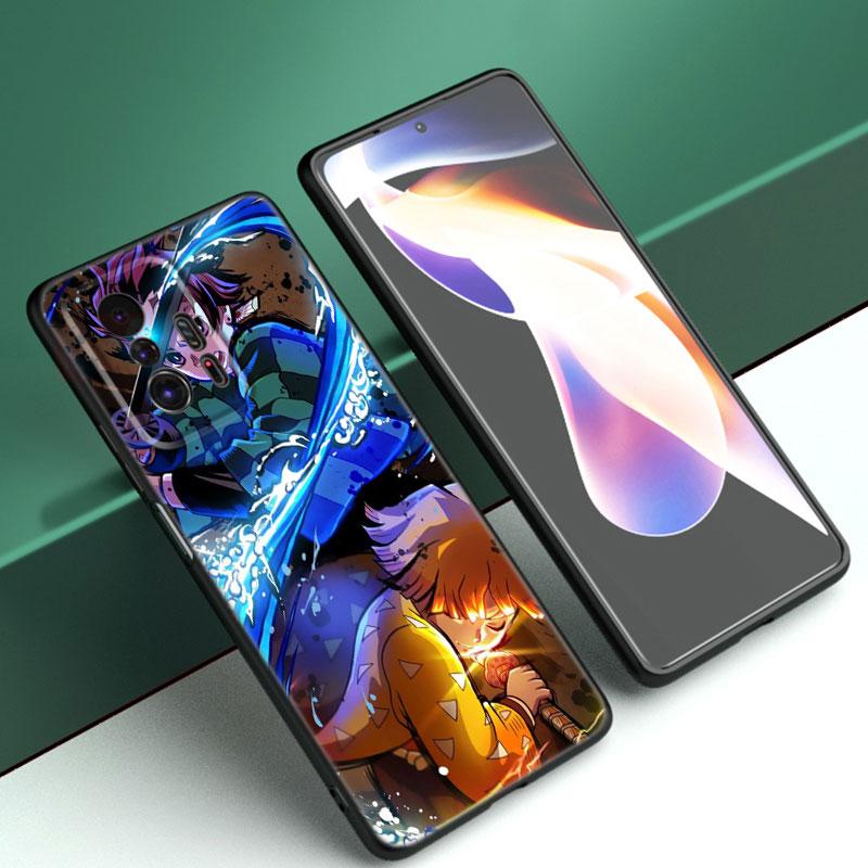 Anime Demon Slayer Phone Case For Xiaomi Mi A2 8 9 SE Note 10 10T 11 12 Lite 9T 11T 12S 12T Pro A3 6X 12X Soft TPU Black Cover