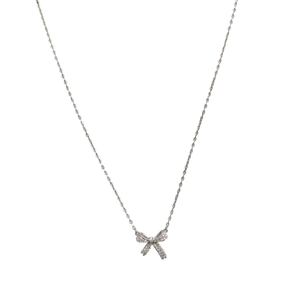Sterling Sølv S925 Luksuriøst Sløyfe Halskjede - Minimalistisk Kragebenskjede Choker