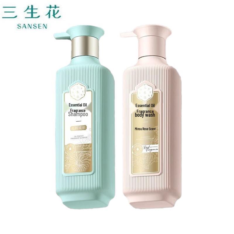 San Sheng Hua Essential Oil Anti-Dandruff Shampoo & Rose Shower Gel Set