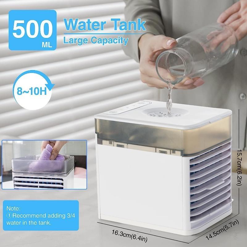 Aer condiționat personal portabil, Aer condiționat mic răcitor de aer cu 3 viteze ale vântului, ventilator AC mobil pentru birou pentru dormitor acasă