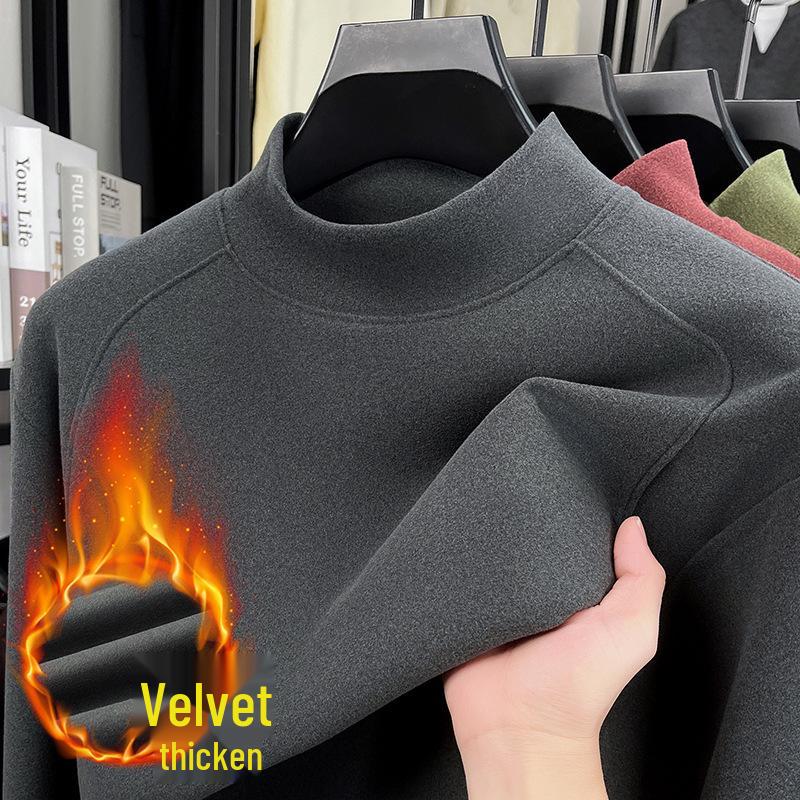 

Premium German Fleece Men s Long-Sleeve Hoodie - Autumn/Winter Solid Color Casual Base Layer L
