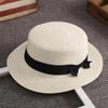 Sommer Hüte Für Frauen Sonnenhut Strand Damen Mode Flache Brom Bowknot Panama Dame Casual Sonne Hüte Für Frauen Stroh hut