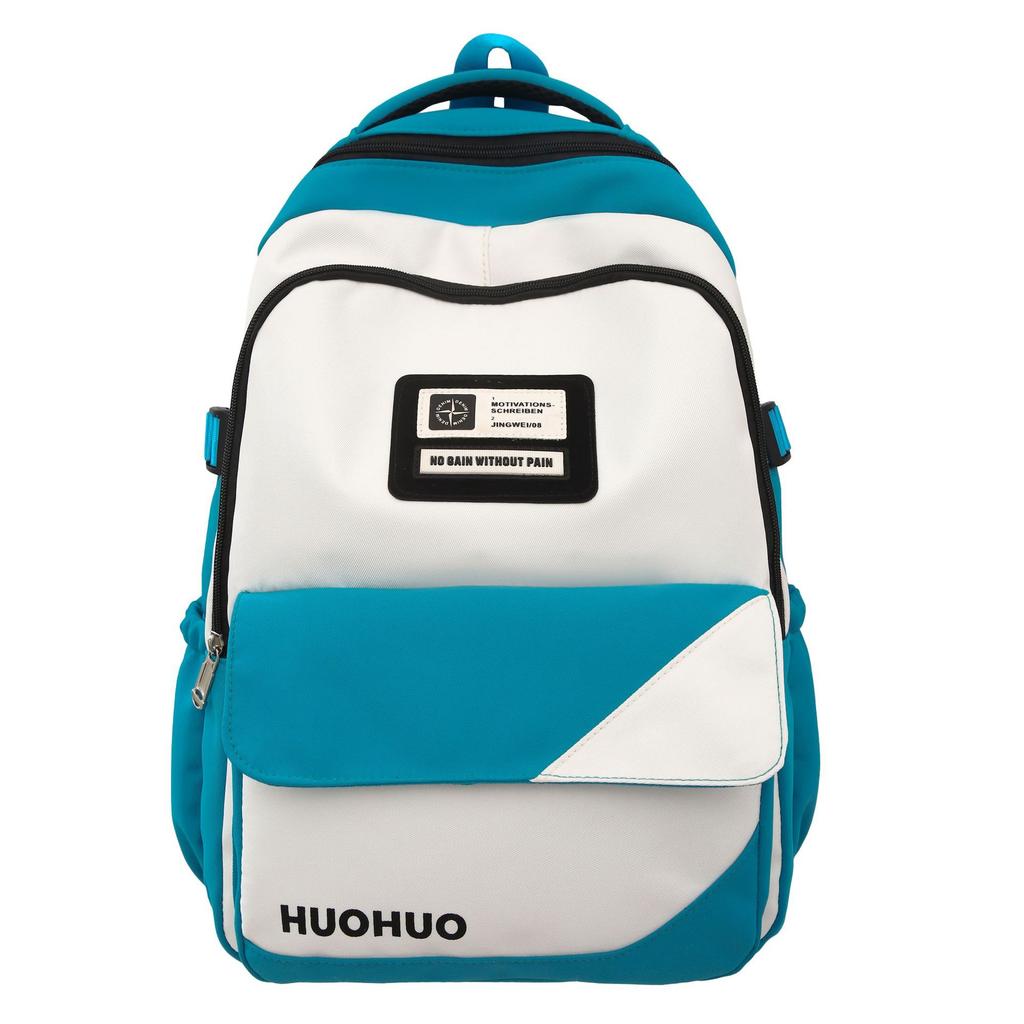 Schoolbag Splicing Contrasting Color Student Schoolbag Leisure Outdoor Travel Large Capacity Backpack Large Capacity Male and Female Couples Backpack