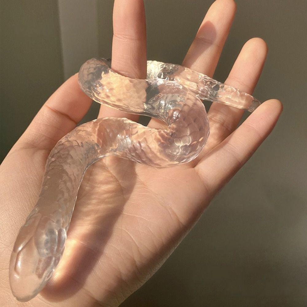 Transparent Snake Decompressing Toys Stress Relief Simulation Snake Figurine  Gift