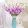 3PC Silk Delphinium Flowers Long Stem Branch Fake Leaf for Wedding Flower Arrangements Decora Home Outdoor DIY Floral Vase Decor