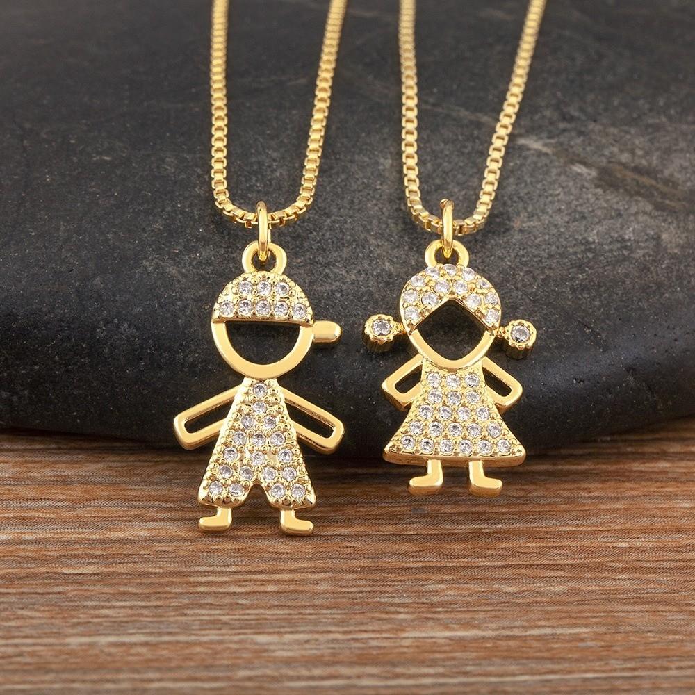 Classic Zircon Pendant Necklace Sparkling Zircon Pave Crystal Necklace  for Women Men