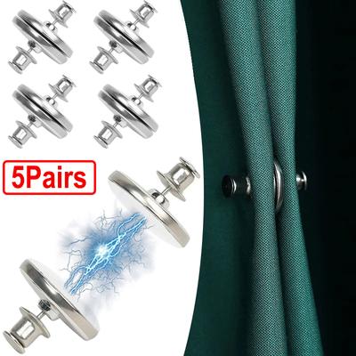 1/5Pairs Magnetic Curtain Closed Button Detachable Buckle for Room Window Curtain Close Magnet Buckle Button Curtain Accessories