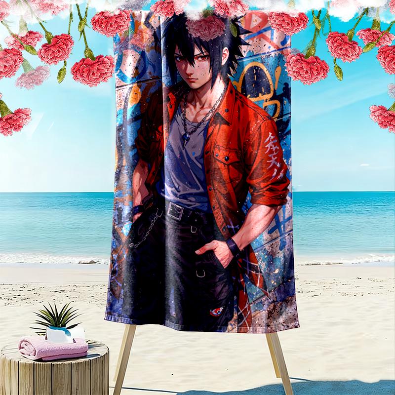 1pc Naruto Beach Towel Ideal Birthday Gift For Family, A Vibrant Beach Towel Suitable for Outdoor Activities