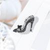 Alloy Inlaid Crystal High Heel Brooch for Evening Dress & Coat
