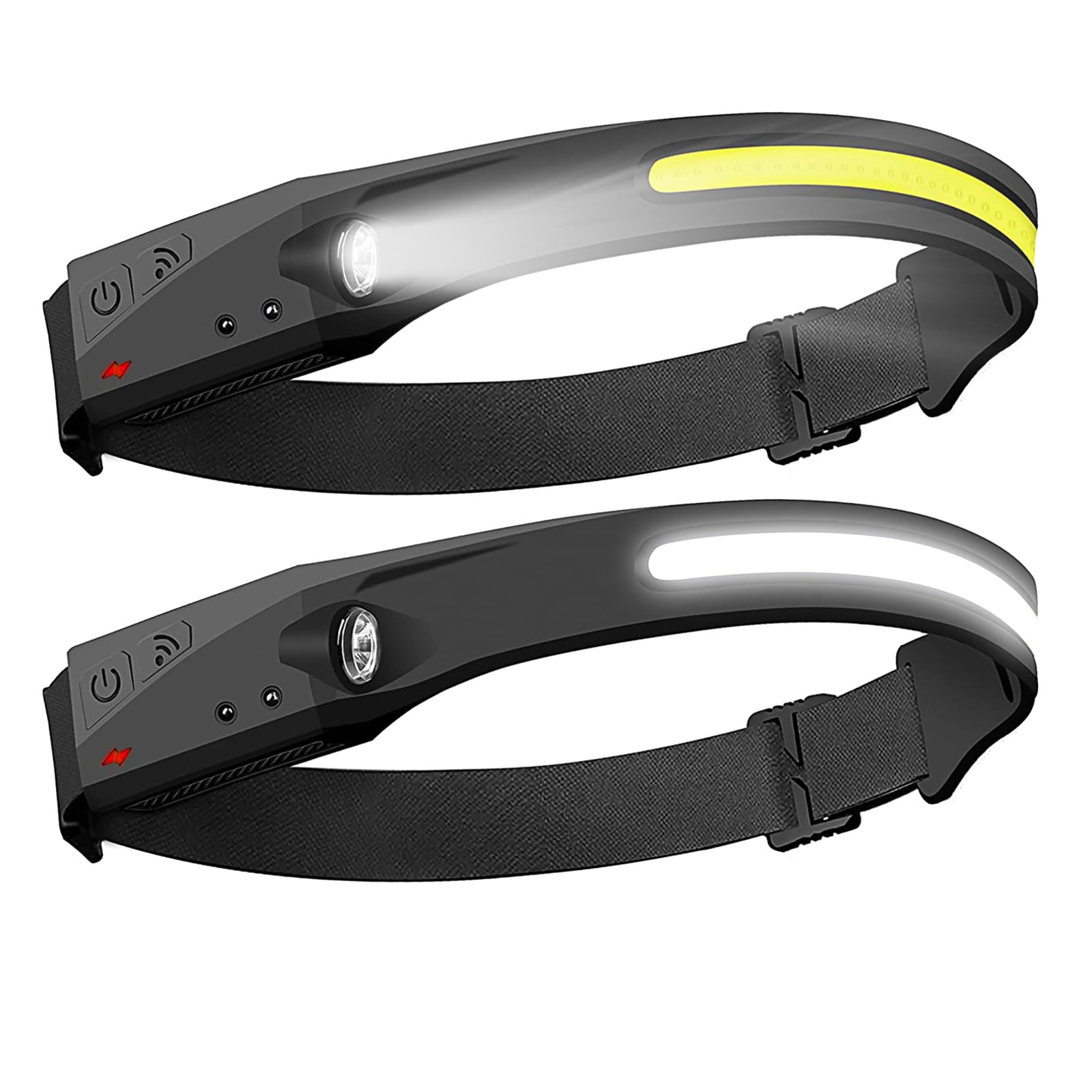 

SAPASLIFE Rechargeable LED Headlamp Light 5 Lighting Hand Gesture IPX4 Waterproof and Compact and 1200mAh USB Up to 8 Hours of Maximum Brightness of зелёный