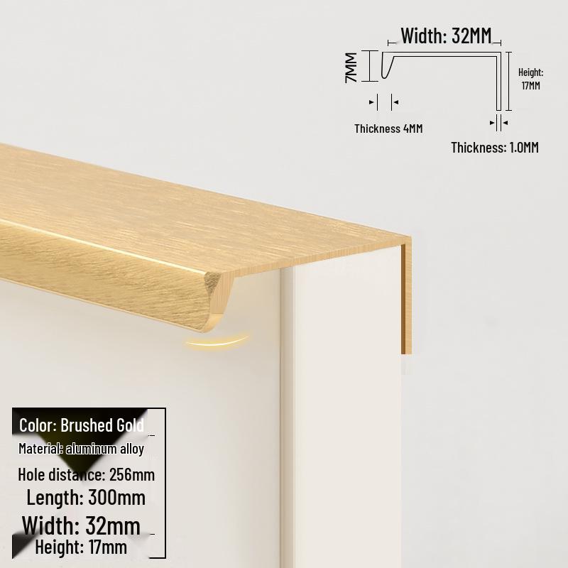 Concealed Edge-Banding Cabinet Door and Drawer Handle