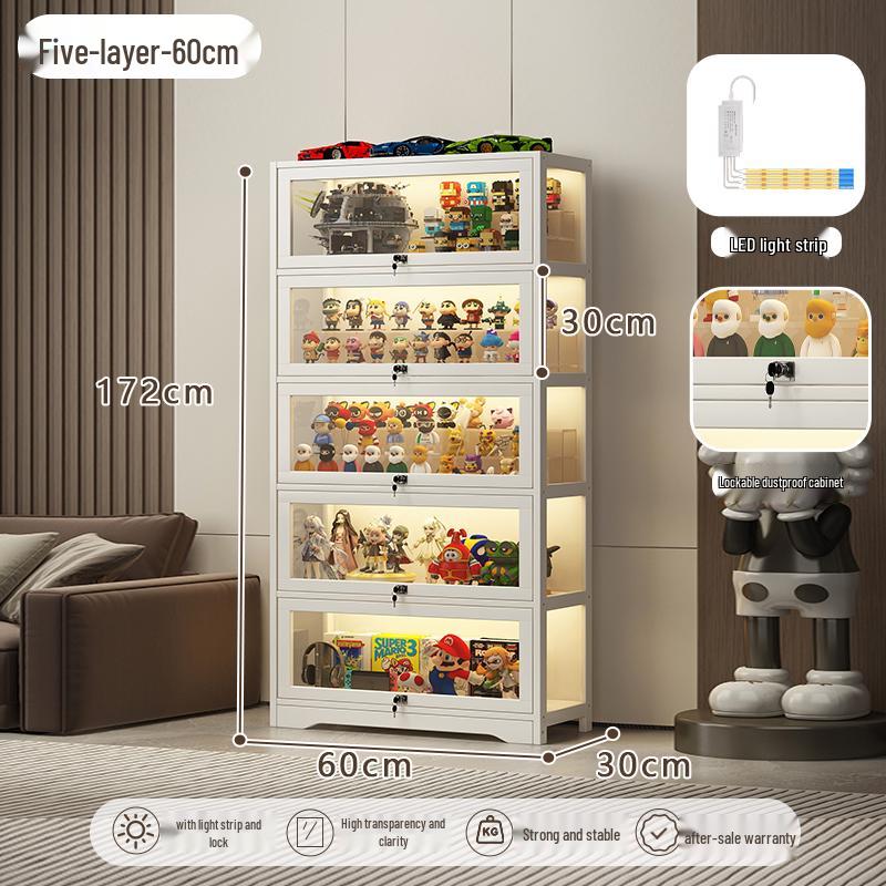 Acrylic Glass Display Cabinet with Lock for Toys and Prizes