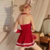 Christmas Dress Girl Costume Rabbit Set Winter Off Shoulder Dress Sexy Lady Cosplay Costume New Year Maid Role Play Uniform