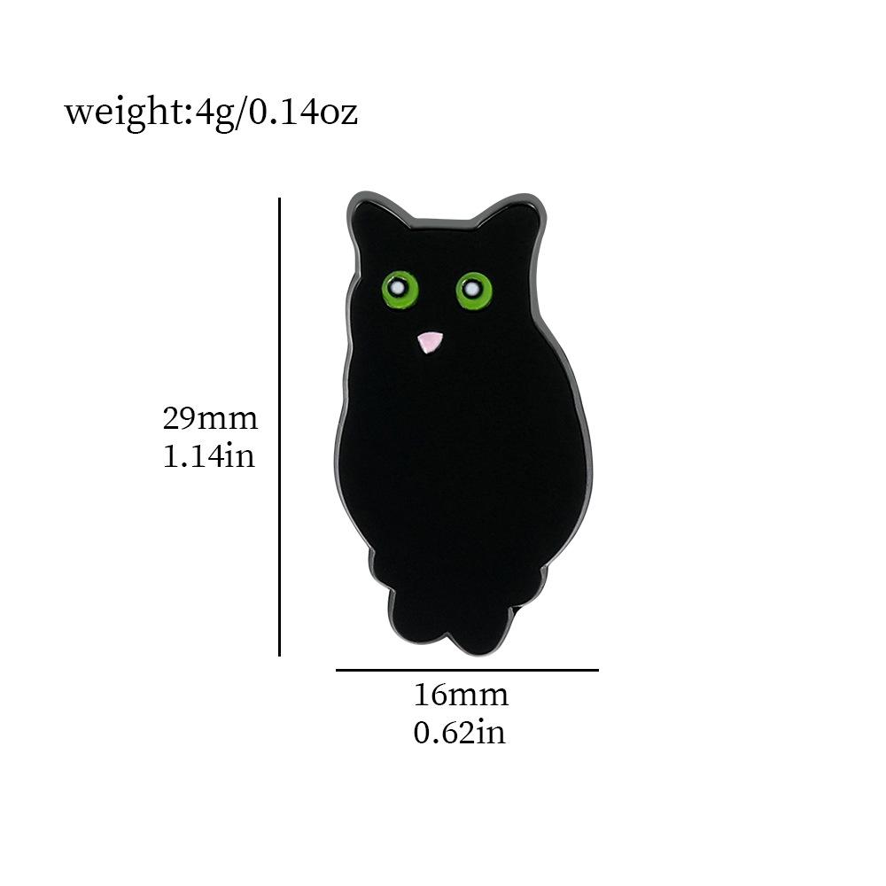 Cute creative little black cat brooch black cat long grass kitten tears metal badge accessories decoration