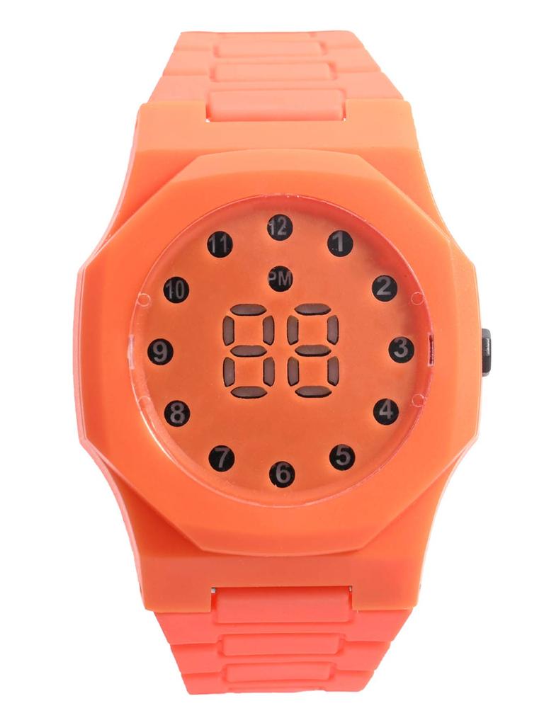 Fashion simple personality round luminous dial women's electronic wrist watch, suitable for daily wear, Christmas and other holi