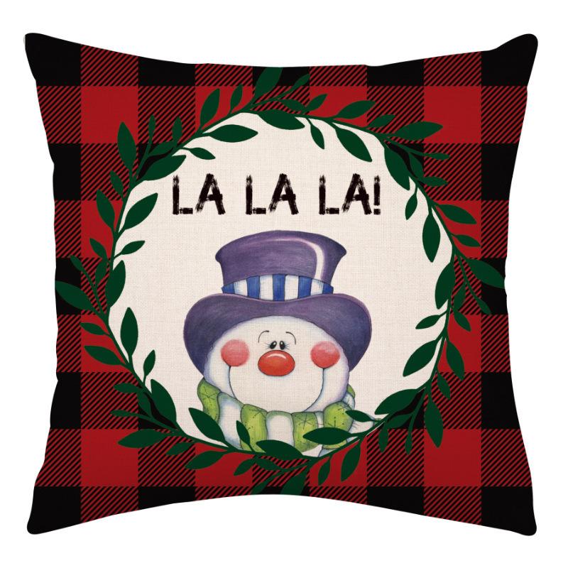 Christmas Pillow Cover Linen Single-sided Holiday Party Christmas Pillow