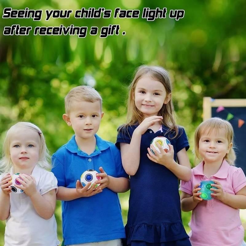 Colorful 12 Hole Magic Ball Stress Relief Toy Creative Rainbow Puzzle For Anxiety