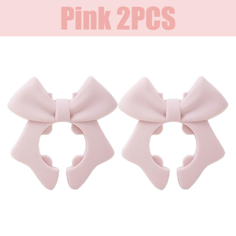 1-4Pcs Silicone Bow Spatula Holder Anti-Scalding Silicone Utensil Holder Bow Shaped Adjustable Spoon Pot Holders Kitchen Gadgets