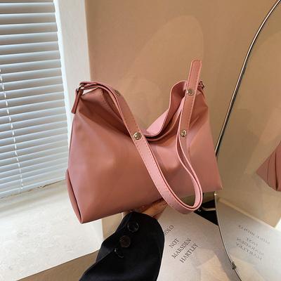 Korean Version of Large-capacity Soft Leather Bag for Women New Trendy and Simple Solid Color Tote Bag for College Students' Class Bag